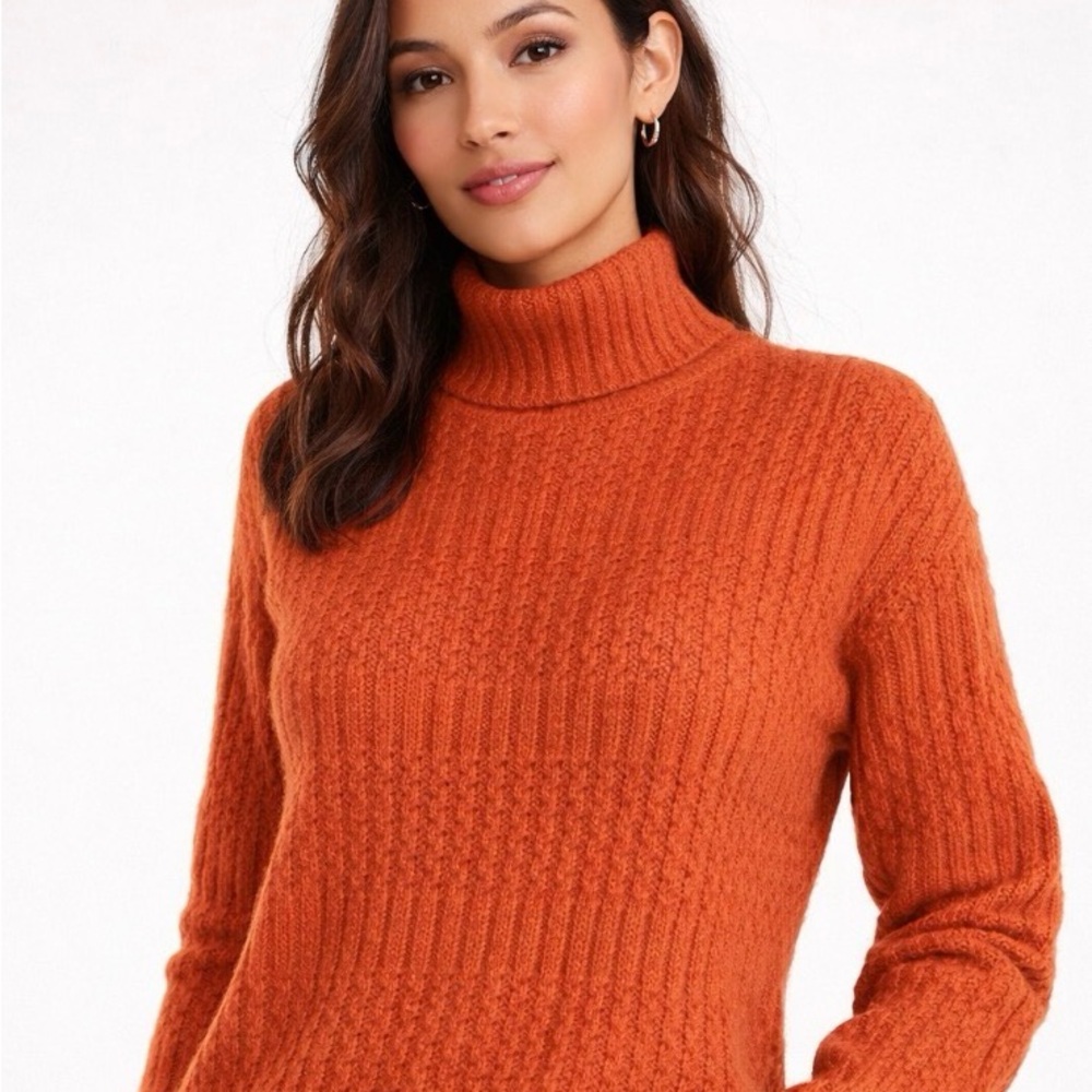 Warm Orange Turtleneck Sweater from Hippie Rose